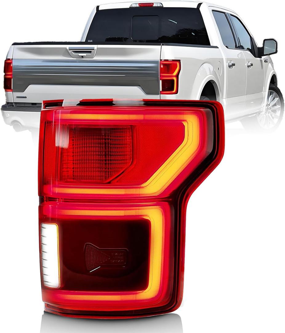LED Tail Lights Compatible with Ford F150 2018-2020 W/Blind Spot Taillight Rear Driving Brake Lights Replace OEM KL3Z13404B, JL3Z13404C, JL3Z13404F, KL3Z13404A (Module NOT Included) Right Side