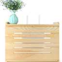 Wooden Router Shelf Wall Mount WiFi Router Storage Box Modem Cable Router Cover Organized Power Strip Cable Management Hider Rack Need Assembly 14.9 * 9.8 * 5.4 in (L* H * W)
