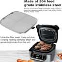 Square Stainless Steel Air Fryer Splatter Shield for Ninja Foodi AG300, AG300C,AG301C, AG302, AG400 Fryer Accessories.