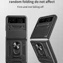 Compatible with Motorola Razr 2023 Bracket Shell,with Slide Camera Lens Cover Compatible with Motorola Razr 40 5G 2023 XT2323-1 XT2323-3 XT2323-4 XT2323-7 Case Black