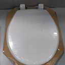 Mayfair Cassel Slow Close Toilet Seat, Easy Clean, Non Slip Premium Wood Seat, Easy Install, Made in USA, Round, White