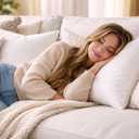 20x20 Throw Pillow Inserts Pack of 2, Premium Polyester Cushion Fillers, Fluffy White Decorative Pillows for Couch, Bed & Chairs