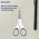Westcott 5-Inch Micro-Tip Fabric Scissors with Titanium-Bonded Blades - Craft Scissors for Paper and Fabric, Sewing, and More