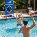 A11N SPORTS Poolside Target Game Set - 2-in-1 Outdoor Swimming Pool Toss Toy with Flying Discs & Foam Footballs, Backyard Water Party Games for Kids & Adults, Summer Fun Activities