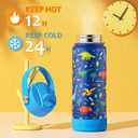 Fimibuke Kids Insulated Water Bottle, 18oz BPA FREE 18/8 Stainless Steel Kids Cup with Straw Travel Tumbler Double Wall Vacuum Leak Proof Toddler Water Bottle for School Boys Girls(1 Pack, Game)