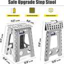 Delxo Folding Step Stool 17.5 Inch,Heavy Duty Step Stools for Adults,Non Slip Folding Stool with Handle,Premium Portable Foldable Step Stool for Kitchen Bathroom Bedroom Up to 400LBS,(Grey,1PC)