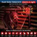 Nuleto Solar Motion Sensor Alarm Outdoor, 130dB Loud Siren & Strobe Light, Waterproof Security Alert Device with 10 Alarm Sounds & Voice Recording, USB Rechargeable for Yard, Farm, Driveway Protection