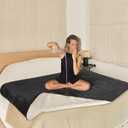 VIP Waterproof Blanket for Bed, Water, Leak & Stain Proof Loveshield for Couples, Fuzzy Cuddle Towel, Bed & Couch Cover Love Blanket, Queen Twin Black Waterproof Mattress Protector -50x80