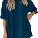 PrettyGarden Women 2 Piece Lounge Set 2026 Summer Casual Oversized Shirts Biker Shorts Matching Airport Travel Outfit Clothes, M
