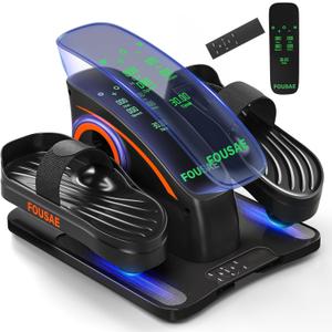 Under Desk Elliptical Machine, Upgraded 6 Adjustable Resistance &15 Speeds Electric Elliptical Leg Exerciser while Sitting for Seniors with Forward & Reverse Direction, Touch Screen and Remote Control