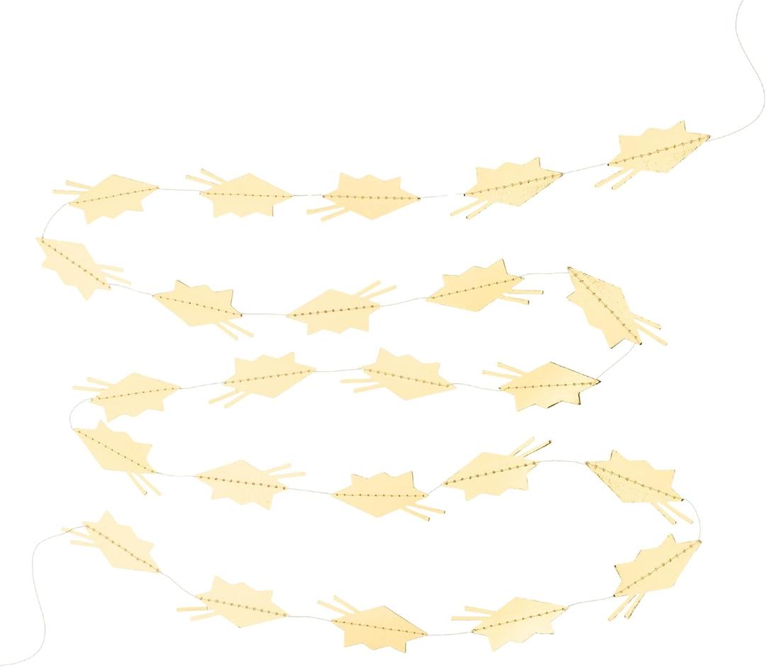 5 x Bonjour Fte Gold Gradution Hat Garland | Decorations for Graduation | Class of 2025 | Gold Foil Banner | Premium Party Supplies For Grad | Pack of 1, 7' Long