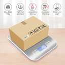 Digital Shipping Scale,Stainless Steel Panel, Accurate Portable Postal Scale for Packages, Small Business,Kitchen, Food, Handmade, Liquids, and Boutique (Silver Rechargeable(10kg/1g))