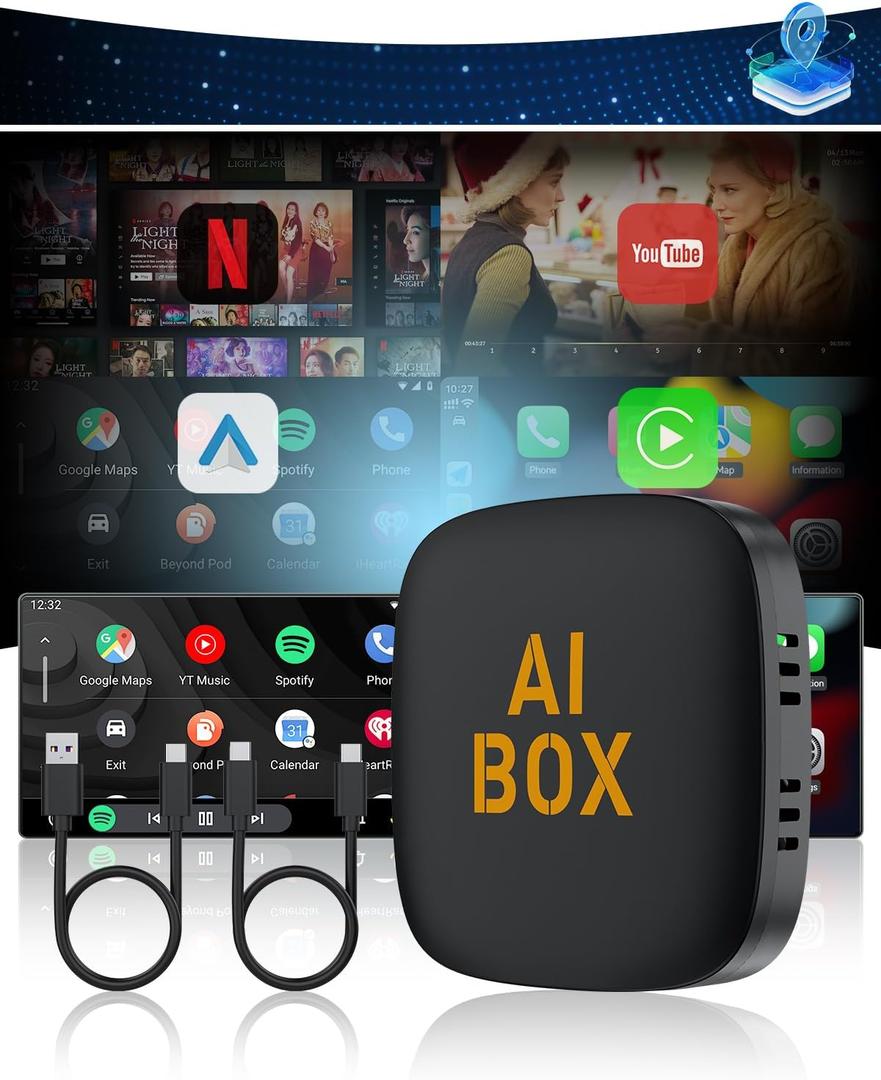 5 in 1 Wireless CarPlay Adapter and Android Auto Adapter Support Netflix/YouTube - CarPlay Ai Box Convert CarPlay Dongle TF Card/U Disk Magic Link for OEM Wired CarPlay/Android Auto Cars 5 in 1 Wireless CarPlay Adapter and Android Auto Adapter Support Netflix/YouTube - CarPlay Ai Box Convert CarPlay Dongle TF Card/U Disk Magic Link for OEM Wired CarPlay/Android Auto Cars