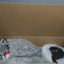 Puleo International 6ft Pre-Lit Potted Flocked Arctic Fir Pencil Christmas Tree with 120 Warm White Lights, 1325 Realistic Dense Snow Flocked Branch Tips, Easy Setup Artificial Trees with Sturdy Stand