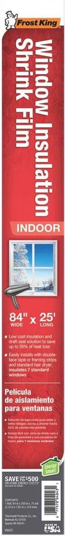 Thermwell V8425 84" x 25' Shrink Wind Film Window Shrink Kit