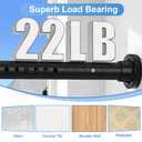Long Tension Curtain Rod 40-148inch Black Shower Curtain Rods no Drilling Adjustable Tension Rod for Windows,Shower,Patio,Doorway,Heavy Duty Spring Rods Diameter 1.26inch