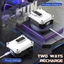 4 x R-fun AirPods 2 Case 2019 with Lock & Cleaning Kit, Keychain, Magnetic Lid, Compatible with AirPods 2nd/ 1st Generation Protective Case, Support Wireless Charging, White