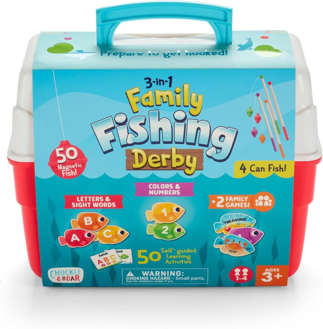 Chuckle & Roar Family Fishing Derby Learn While You Play Game, 15 X 9 X 0.1 Inches