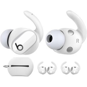 AhaStyle 3 Pairs Beats Studio Buds Ear Hooks Anti-Slip Ear Covers Silicone AccessoriesNot Fit in The Charging Case Compatiable with New Beats Studio Buds 2021 (White)