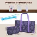 American Mahjong Tile Set with Purple Printed Carrying Bag, 166 Premium White Tiles, 4 All-in-One Color Racks/Pushers, Mah Jongg Sets, Complete Mahjong Game Set for Travel, 4 inches x 9 inches x 21 inches