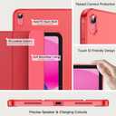 JETech Case for iPad (A16) 11th Generation 11 Inch 2025 / iPad 10th Generation 10.9 Inch 2022, Slim Smart Cover with Hard PC Translucent Back, Supports Touch ID, Auto Wake/Sleep (Red)