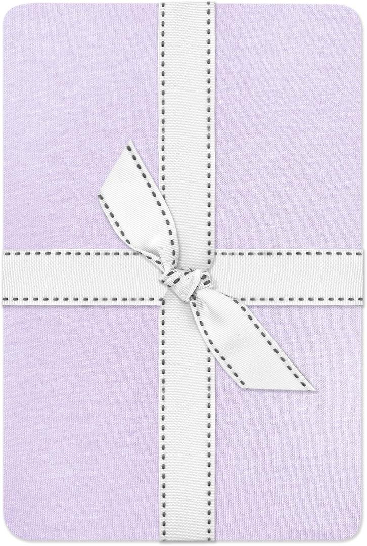 Butterblu Frankie Fitted Crib Sheet 100% Organic Cotton for Baby & Toddler Mattress, Breathable for Boys & Girls, Lavender, One Size