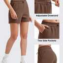 G4Free Summer Shorts for Women Wide Leg Athletic Shorts Comfy Soft Sweat Shorts Adjustable Shockcord Casual Lounge Pajama Shorts Walking(Dark Coffee, XS)