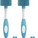Dr. Brown's Soft Touch No Scratch Baby Bottle Cleaning Brush, Nipple Cleaner and Suction Cup Base for Easy Storage, BPA Free, Blue, 2 Pack