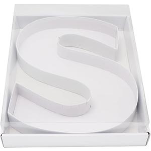 WENPACK 12.5" Cardboard Letter Shaped Mache Decorative Strawberries Fillable Sweets Candy Box with Clear Lid (White, S)