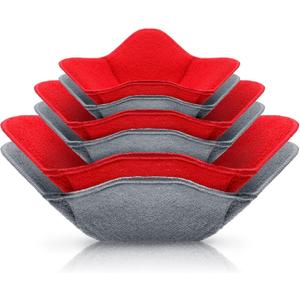 Patelai 6 Pieces 3 Sizes Bowl Holders Microwave Bowl Cozy for Adults Hot Cool Cup Rack Microwave Safe Holder Warm Heat Resistant Multipurpose Reversible Holders