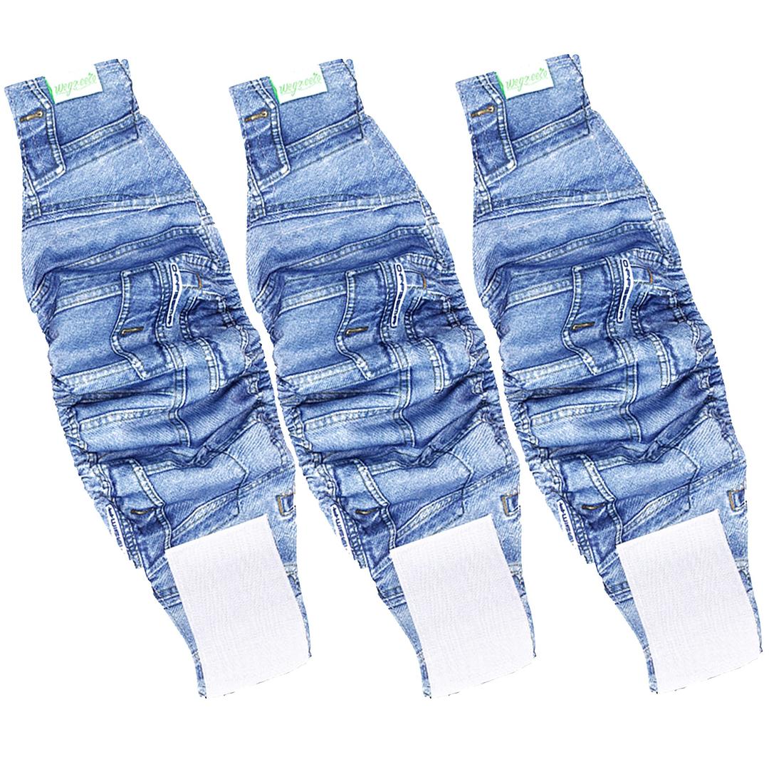 Wegreeco Jeans Washable Male Dog Diapers (Pack of 3)  Washable Male Dog Belly Wrap (Medium)