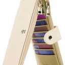 Travelambo RFID Wallet Women Large Size Bifold Multi Card Wallet Case with Zipper Pocke Credit Card Holder for Women (Beige)