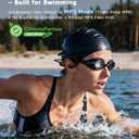 Bone Conduction Headphones for Swimming - Open-Ear Wireless Sport Earbuds with Hybrid Bone & Air Conduction, Built-in MP3 Storage, IPX8 Waterproof, Bluetooth Running Headphones (Midnight Black)