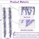 2pcs Spring Summer Lavender Garland, 6Ft Purple Lavender Artificial Garland, All Year Lavender Garlands for Farmhouse Wedding Mantle Arch Porch Stair Table Indoor Door Home Decor