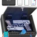 BILLCONCH Gun Safe for Handgun - Biometric Gun Safe 4 Ways Quick Access with Fingerprint/Full-digital Keypad/Key/APP Lock Handgun Pistol Safe for Nightstand Bedside Home