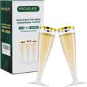 FOCUSLINE 50 Pack Plastic Champagne Flutes, 4.5 Oz Gold Rim Disposable Champagne Glasses, Cocktails, Mimosas, Disposable Clear Toasting Glasses, Perfect for Parties and Any Celebrations