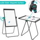U Stand White Board Easel, 36x24 Double Sided Magnetic Dry Erase Board with Flipchart Paper Pad Height Adjustable Whiteboard with Sturdy Aluminum Frame for Home Office Classroom, Black