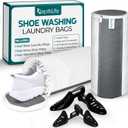 2 Pack Shoe Washing Machine Bag – Reusable Chenille Laundry Shoe Bag for Washing Machine/Dryer with Adjustable Shoe Trees, Deep Clean Protection for Sneakers, Tennis Shoes, Men & Women