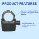 Alarm Lock 110dba Universal Security Alarm Lock System Anti-Theft for Door Motor Bicycle Padlock with 3 Keys (2PCS) (Short cross-beam alarm lock)