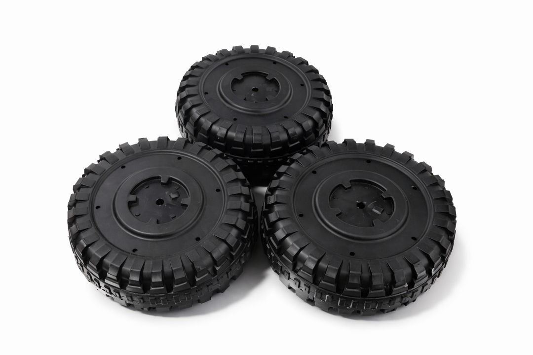 3 Plastic Wheels for Kids Car,Black