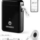 ORGBRO Label Maker Machine with Tape, X1 Portable Bluetooth Mini Label Printer, Support Pre-Cut & Continuous Label, Wireless Small Label Makers with Versatile App for School Home Office Organization
