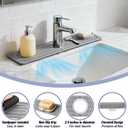 2 x Faucet Mat for Kitchen Sink, Diatomite Stone Drying Mat & Sink Protector, Prevent Moisture, Quick-Dry Splash Guard for Kitchen & Bathroom Counter, Light Gray, 23.6" x 3.9"