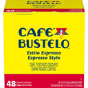 Cafe Bustelo Espresso Style, Dark Roast Coffee, Single Serve Pods, 48 Count EXP: 05/31/2027