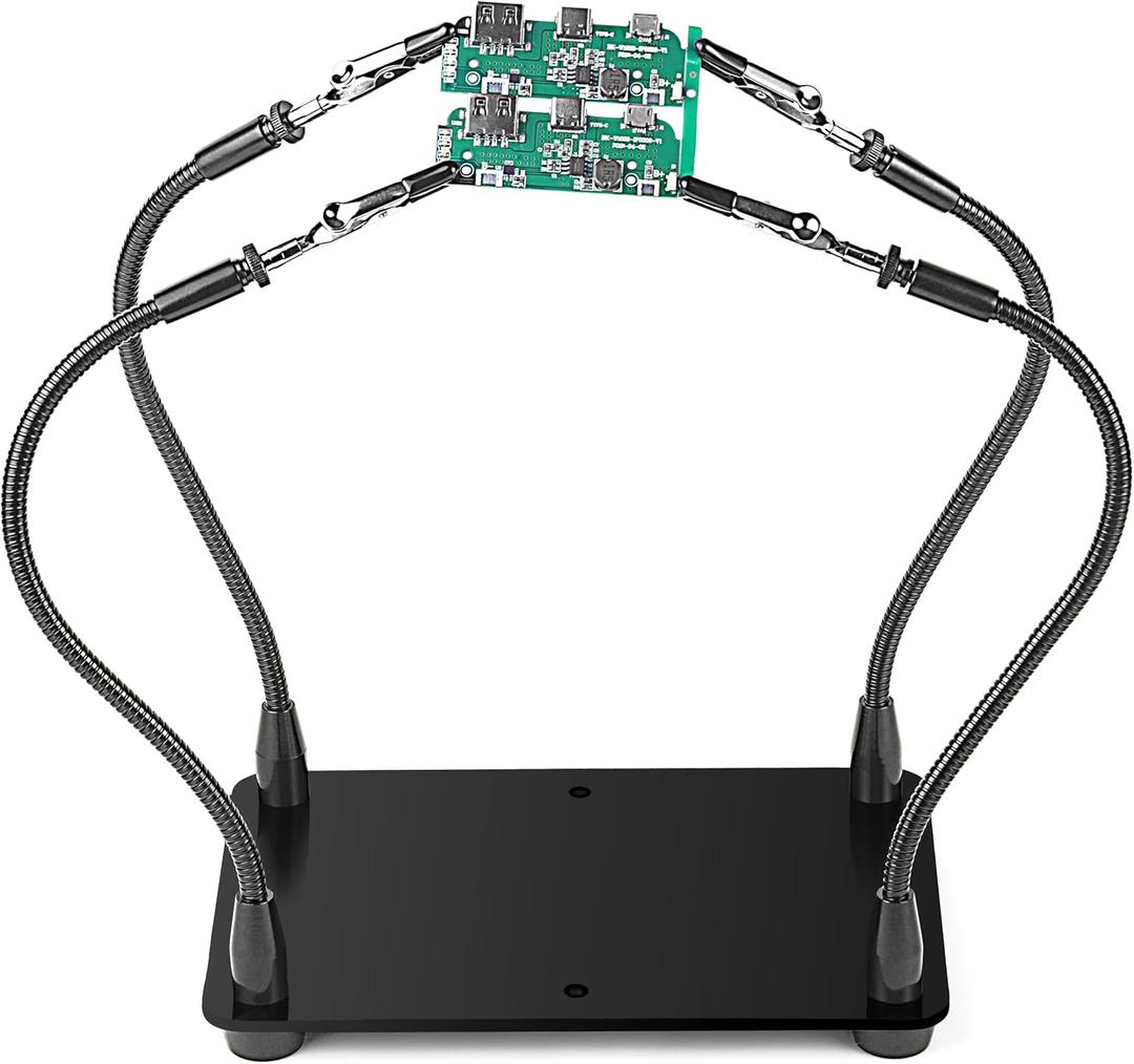 Helping Hands Soldering Station,soldering tools,Soldering Holder Metal Circuit Board Holder 4 Flexible Metal Arms Magnetic Helping Hand for Electronic Repair Soldering Jewelry Crafts