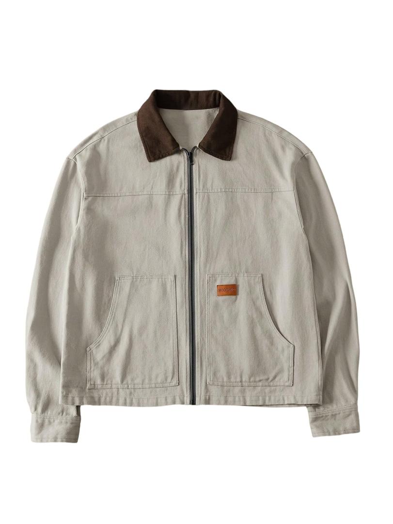 SOLY HUX Men's Bomber Jacket Zip Up Long Sleeve Collared Lightweight Spring Fall Casual Jackets Outerwear Grey Large