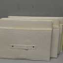 Fabric Storage Bins Cube Organizers with Flip-Top Lid and Handles,Storage Boxes for Organizing Home,Office,and Closet,Beige,3 Pack 13X9.1X7.9 in