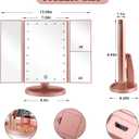 Flymiro Tri-fold Lighted Vanity Makeup Mirror with 3x/2x Magnification,Light up Mirror for Makeup,Touch Screen 21 LEDs,180 Rotation Countertop Cosmetic Mirror,Gifts for Women Mom Teen Girls