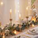Glass Hurricane Candlestick Holders Gold - Romadedi 18 PCS Taper Candle Holder Bulk Tall Clear Glass Cylinder Table Centerpiece Wedding Decor Party Birthday Christmas Home Decorations