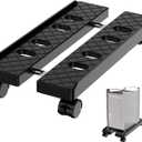 Adjustable Mobile CPU Stand, Ventilated Computer Tower Stand with 4 Caster Wheels Fits Most PC Tower, Under Desk CPU Holder PC Floor Cart Computer Riser for Gamers and Students (Large Black)