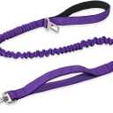 BUMBIN 6Ft Dog Leash - Large Dogs, Bungee Leash with 2 Handles, Heavy Duty, No Pull Shock Absorbing, Purple